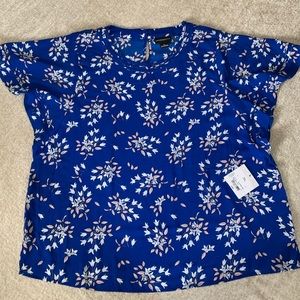 Liz Claiborne Blue Floral Blouse